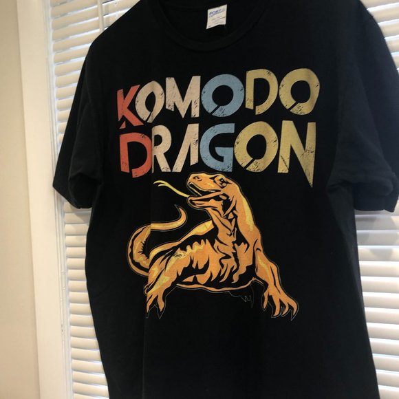Komodo Dragon Graphic Pre-Owned Unisex Black T-Shirt Size XL. - Picture 4 of 13
